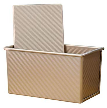 ZHANGXIAO Loaf Tin, Golden Ripple With Cover Not Sticky Bread Baking Dish Cake Baking Mould Bread Jar Carbon Steel