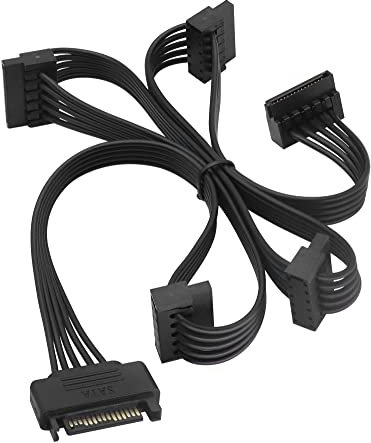 zdyCGTime SATA 15Pin one for Five Power Y Splitter Cable,SATA 15Pin Male to 5xSATA 15Pin Female Cable Hard Disk Extension Cable,Suitable for HDD,SSD,Optical Drive SATA Power Cable.(80cm/1Pack)
