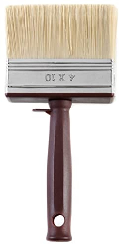 JKG® SHED AND FENCE BRUSH - 10cm x 4cm - Wood Decking Emulsion Timber Paint Brush - (Vinyl & Synthetic filling) Repaint Maintenance Home Improvement - w/hanging clip
