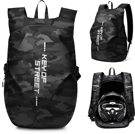 HYC00 Mochilas de Motocicleta para Hombres, Mochila Impermeable para Casco, Accesorios de Motocicleta, Bolsas para Laptop, Mochilas de Viaje, Bolsas Escolares para Estudiantes