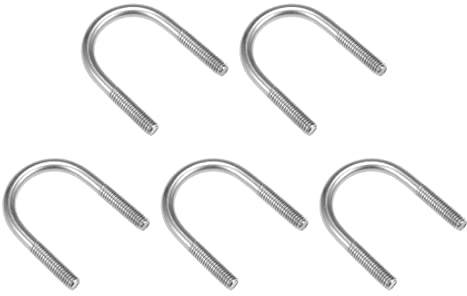 PATIKIL 27mm Larghezza Interna M6 Bulloni a U, 5pz 304 Inox Acciaio Bullone a U per 27mm Tubatura Diametro, Argento Tonalità