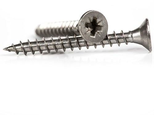 3mm x 25mm General Purpose A2 Stainless Steel Countersunk Wood Screws Pozi Drive Chipboard Screws (Pack of 20) B09B