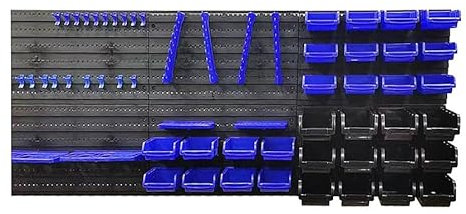 ESTEXO Stapelboxen Wandregal 66 teilig Werkzeugaufbewahrung Werkstattregal Lochwand