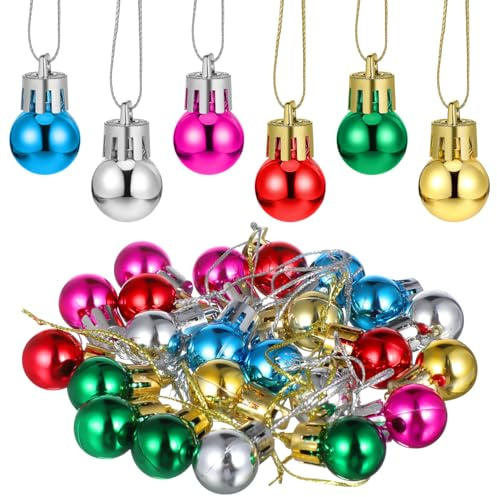 Cabilock 24St Anhänger für Weihnachten Minis Weihnachtsfeier liefert Girlande Outdoor- Weihnachten hängen Weihnachtsbaum hängen Mehrfarbig Kranz dekorative Aufhängung dekorative Kugel