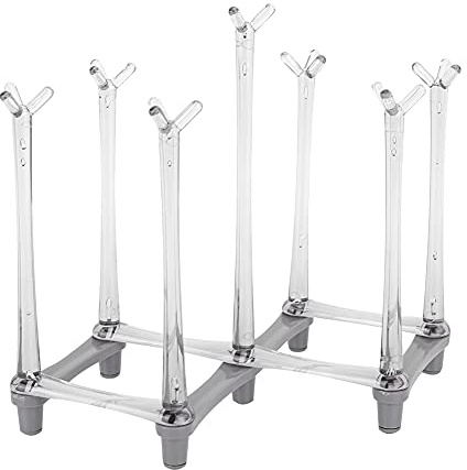 Wine Glass Holder, Retractable Cup Drying Rack Drinking Glass Water Mug Goblet Holder Organizer, Water Bottle Drying Rack Cup Drying Rack Coffee Mugs Wine Glass Drying Rack for Kitchen(Light Grey)