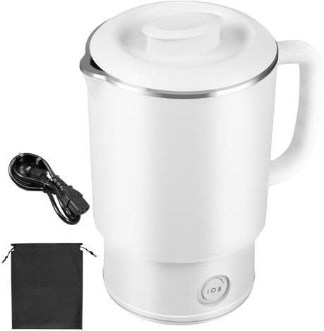 Electric Kettle with 2 Speeds - 0.8L Portable Mini Travel Kettle Small Kettles to Take on Holiday for Camping, Hiking, Coffee, White