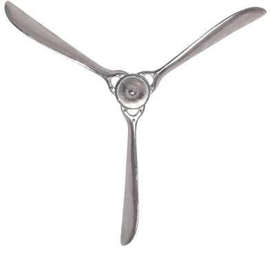 FineBuy Deko Propeller 85x85 cm Metall Flugzeug Wandpropeller, Wohndeko Große Aluminium-Figur, Wanddekoration Dekoration für Zuhause, XXL Wandschmuck, Wanddeko Modern Silber