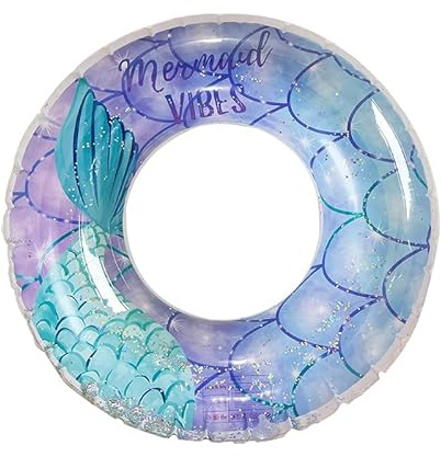 Schwimming Ring Erwachsene, Transparenter Pailletten Floating Ring, Aufblasbare Schwimmreifen 90cm, Schwimmring Röhre Für Sommerpool Party, Geeignet für Erwachsene und Kinder