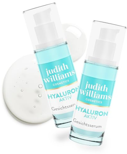 Judith Williams Cosmetics Hyaluron Feuchtigkeitsserum Set, 2x30 ml | 2-tlg., trockene Haut, feuchtigkeitsspendend, regenerierend, Falten reduzierend, Hyaluron Aktiv, Glycerin, Urea
