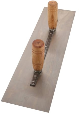 DIYEAH Truelle de Finition pour Béton Inoxydable 50 Cm Double Poignée Coupe-mastic Robustesse Élevée Travaux de Maçonnerie Plâtrage Décoration