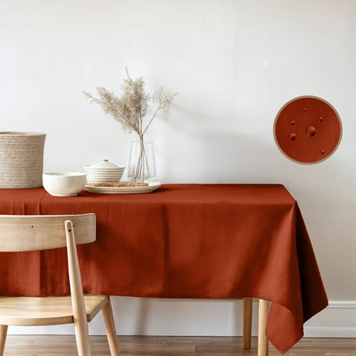 Il Tuo Artigiano Design Tovaglia Antimacchia da Tavola - Tovaglia Idrorepellente per interni ed esterni per tavola - Made in Italy (Terracotta, 140x140 cm)