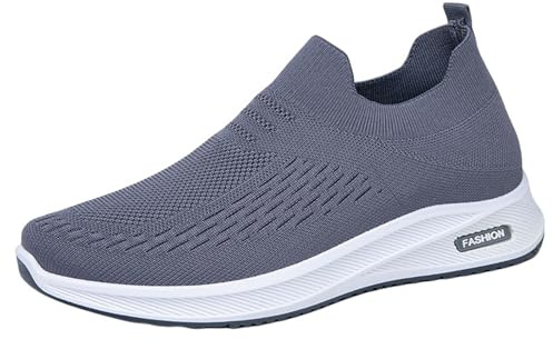 Ortopedisk sko dam - vandringsskor dam sneakers andningsbara skor höga skor sula gummi sneaker snörlös sko mjuk sko sneakers ihålig övre mesh skor