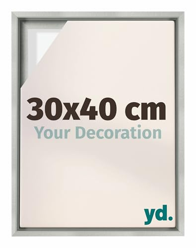 yd. Your Decoration - Cornice a cassetta per tela 30x40 - Argento Opaco - Compatibile con telaio - MDF - Lyon