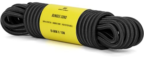 Manco Element Gummirep 4mm x 10m Expanderrep Elastisk Sladd Gummisnöre - Svart