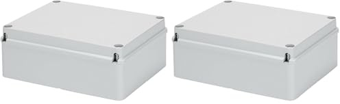 GEWISS - GW44207 - Cassetta Di Derivazione Con Coperchio Basso A Vite - IP56 - Dimensioni Interne 190X140X70 - Pareti Lisce - Grigio Ral 7035 (Confezione da 2)