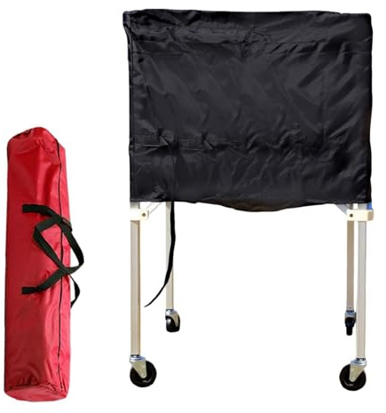 lopituwe Recogedor de pelotas multiusos con ruedas, carrito plegable y portátil para balones deportivos, diseñado para fútbol, voleibol y baloncesto.