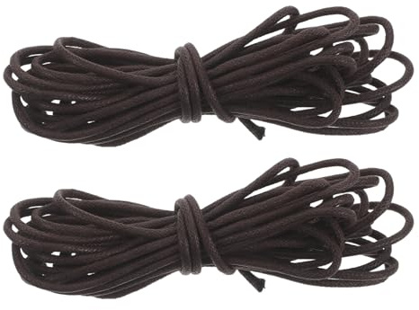 SEWACC Cordon D'enroulement de Poignée Antidérapant en Coton Ciré 3 Mm, 5 Mètres, Lot de 2 pour Manche de Hache et Outils de Jardinage, Revêtement Robuste Adapté aux Usages Extérieurs