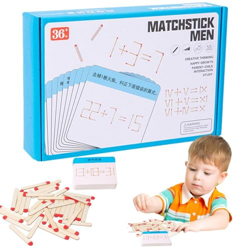 Spiel mit Streichhölzern aus Holz -8 x 8,5 cm Puzzle mit beweglichen