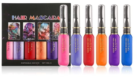 Temporary Hair Mascara, 6 Colors Washable Hair Dye Stick