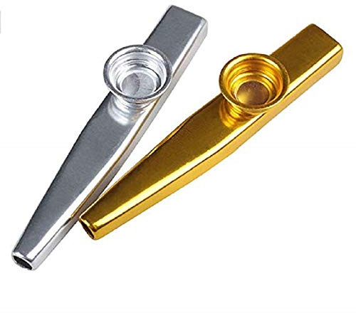 GOSONO 2pcs Metal Kazoo Harmonica Mouth Flute Party GiftMusical Instrument with 4 colors