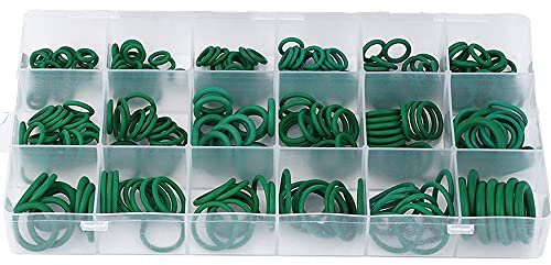 BE-TOOL Elektrische Dichtung, 18 Größen, O-Ringe, Sortimentskit, Gummi, runde Dichtung, O-Ring-Set für Autotür, Fenster, Elektrogeräte, grün (279 Stück)