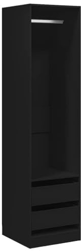 vidaXL Armario con Cajones Contrachapada Mobiliario Casa Hogar Almacenamiento Decoración Robusto Estable Espacioso Práctico Compacto Negro 50x50x200cm