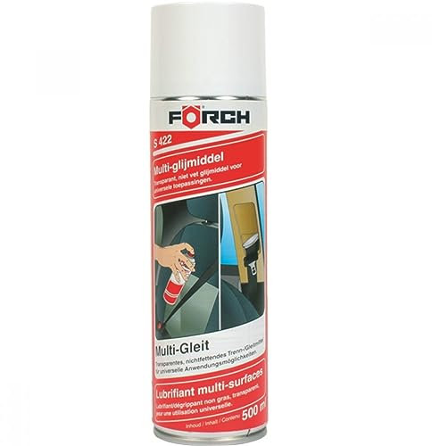 Förch Multi-Gleit S422 – Lubricante Multiusos Transparente 500 ml – Spray No Graso – Para Gomas, Plásticos y Metal – Previene Ruidos y Atascos – Uso Profesional y Doméstico
