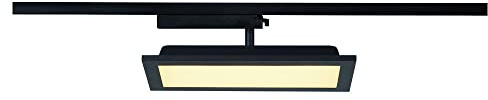 SLV 1 Phasen System Leuchte PANEL TRACK/Strahler, LED-Spot, Decken-Strahler, Decken-Leuchte, Schienensystem, Innen-Beleuchtung / 3000K 18W 1800lm schwarz 1004933