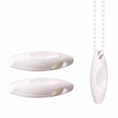 2 Stück EFIXS Kettenbeschwerer für Rollo & Jalousie, Kettenzug, weiß | Beschwert Kugelketten-Kettenzüge von Rollos, Lamellenvorhängen und Kettenzugjalousien – PVC-Gehäuse mit Metallgewicht