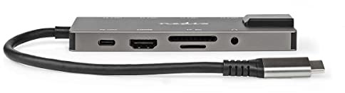 NEDIS CCBW64775AT02 - Adaptador USB 3.2 Gen 1 | USB-C™ Hembra | Salida HDMI™ / RJ45 Hembra/SD / 2 x USB-C™ / 3,5 mm Hembra / 3 Puertos USB-A Hembra | 5 Gbps | 0,20 m