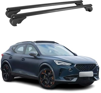 OMAC Dachträger für Cupra Formentor 2020-2026 Aluminium 2 Stangen Schwarz | TÜV/DIN 75302:2019 geprüft, Abschließbar, bis 75 kg Traglast, Querträger, Grundträger