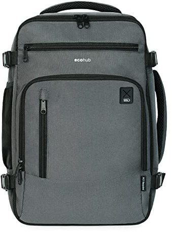 ECOHUB Rucksack 40x20x25 für Ryanair Flugzeug Reiserucksack Handgepäck Gepäck Laptop Daypacks PET-Recycelte Umweltfreundliche Backpack Wasserdichter Unter Sitzplatz 20L Damen Klein,Patentiert(Grau)