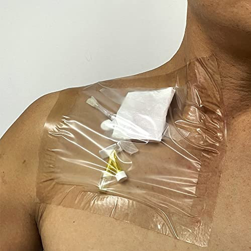 PICC Line – Lot de 7 bandages protecteurs pour douche – Film transparent PD imperméable (17,8 x 17,8 cm)