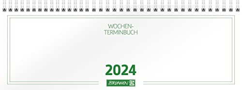 BRUNNEN Wochenkalender Modell 772 2024 2 Seiten = 1 Woche Blattgröße 29,7 x 10,5 cm weiß