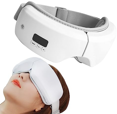 Augenmassagegerät mit Wärme, Bluetooth Augenmassagegerät Gerät Augenentspannend Massage Pflege bei Migräne, Augenbelastung und Augenringe