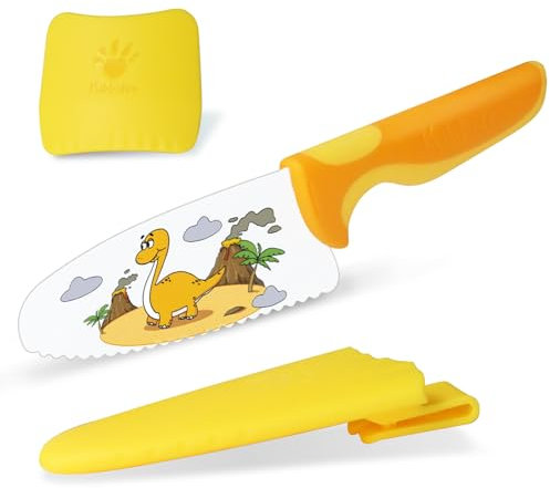 Kibbidea 2-teiliges Kindermesser, Kinder Sicherheit Küchenmesser Set, Edelstahl, Abgerundete Klinge, zum Schneiden Kochen von Obst oder Gemüse, Kinder Messer ab 3 jahre