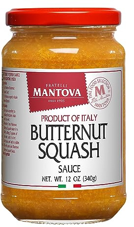 Mantova Butternut Squash Sauce, 12 oz. (Pack of 2), Product of Italy, Traditional, All-Natural, Ready-to-Eat Pasta Sauce, No Artificial Coloring, Flavoring or Preservatives