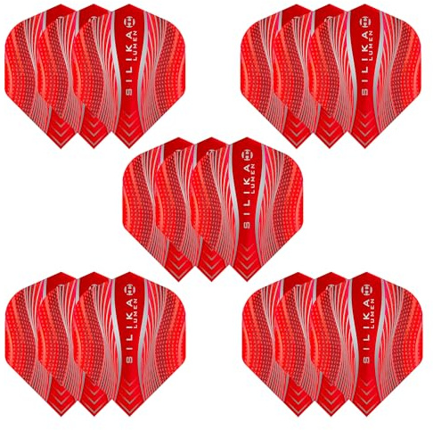 Harrows Lumen No2 Dart-Flights | 5 x Sets Dart-Flights (insgesamt 15 Flights) I 100 Mikron Dart-Flights I Premium Extra Stark Made in UK I Professionelles Dartzubehör I Red Dart Flights
