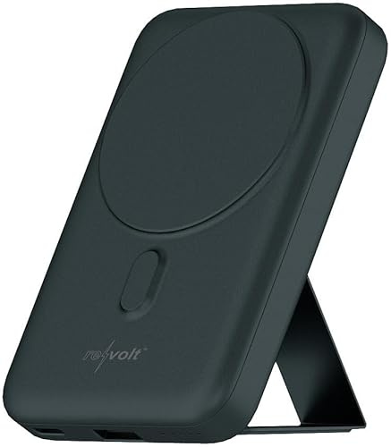 revolt Powerbank Wireless: Magnetische Powerbank 10.000 mAh, für Qi & Ladegerät, 20 W, Ständer (kabellos, Induktiv, Kfz)