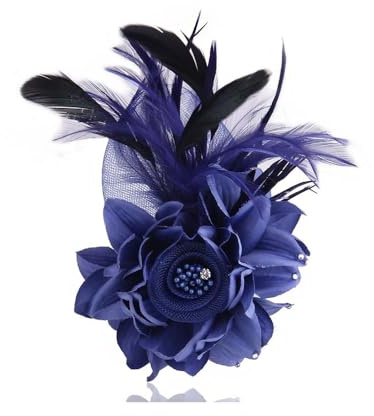 Elegante broche de flores para mujer, plumas, boda, fiesta, baile, banquete, horquillas para el pelo, horquillas para el pelo para mujer, clip de pelo floral, sombrero de solapa, chal vintage, joyería