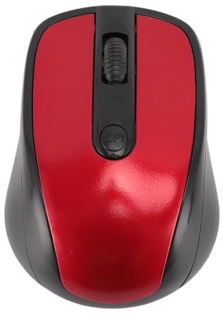 ciciglow Mouse Wireless 2.4G Ottico Professionale Ad Alta Sensibilità per Laptop PC, Rosso - 10m Distanza di Lavoro, DPI Regolabile