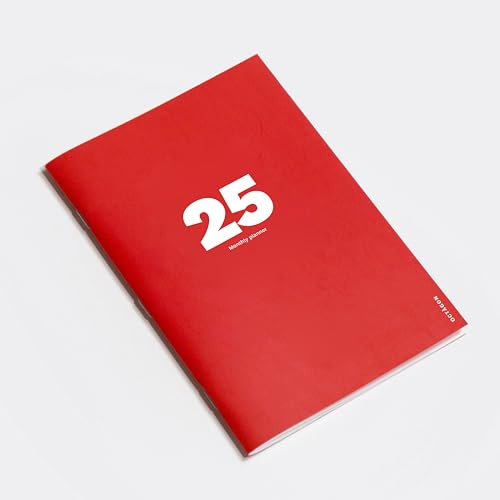 OCTÀGON DESIGN Grand planificateur mensuel 2025 Janvier à décembre 2025 Format A4 Rouge Couverture souple