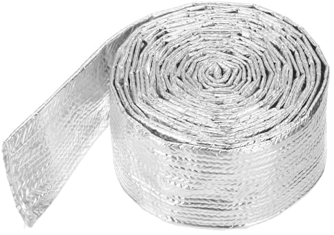 QUARKZMAN Guaina Termica in Alluminio 1 1/4 ID x 10.5Ft Guaina Termica in Alluminio Metallizzato in Fibre di Vetro per Cavi di Alimentazione Cavi Cablaggio Elettrico