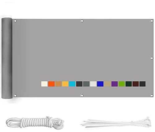 Paravento per balconi, recinzioni o balconi, resistente alle intemperie, protegge dagli sguardi indiscreti, 55 x 20 cm, per migliorare la privacy e lo stile degli spazi esterni, colore: grigio chiaro