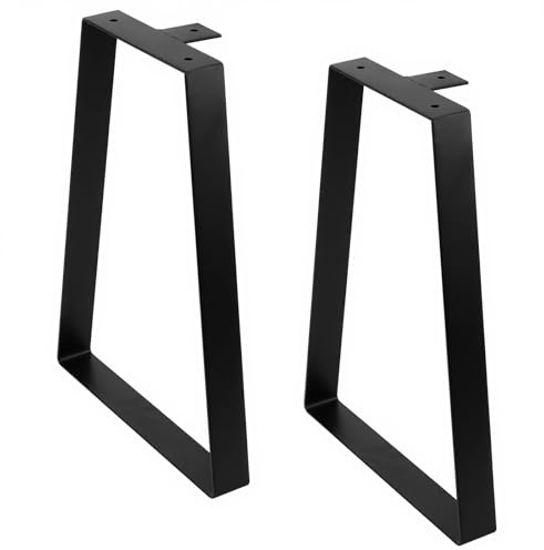 HEIYUET 2 Stück Tischbeine Metall Schwarz, 40 x 28 cm trapezförmige Möbelfüße Tischfüße Schreibtischbeine Industrial Tischgestell Tischkufen Metallfüße für DIY Couchtisch, Schreibtisch, Sitzbank