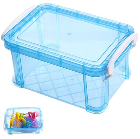 1PC-Kartenkartenhalter, 7x5x4-Zoll-Kunststoff-Karteikartenbox mit Schnappscheibendeckel, Karteikartenorganisator mit großer Kapazität für Fotos, Rezepte, Papiere und Aufkleber