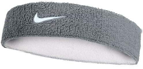 Nike Swoosh Classic Reversible Headband Stirnband Running Fitness Training Sport Haarband wendbar, Cool Grey/White/Cool Grey, One Size