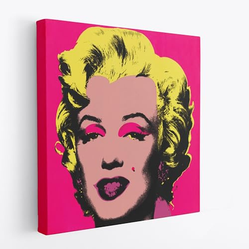 Artis Laboratory Andy Warhol Riproduzione Marilyn 90x90cm- Quadro su Tela in Cotone con Telaio, Pronto da Appendere, Quadri Moderni Soggiorno, Arredo Casa Ufficio, Eco-Friendly, Made in Italy