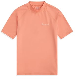 Daisy Gilet rashguard avec logo pour femme UPF 50+, résistant au chlore et à l'eau de mer, idéal pour la plage, la natation, la piscine, la plongée, les sports nautiques, rose clair, 34