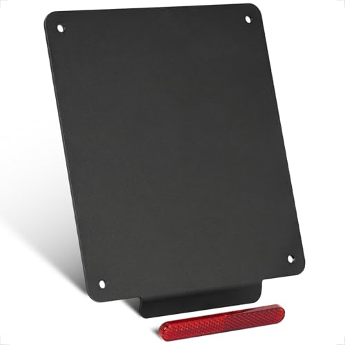 Evermotor Portatarga Moto con Catarifrangente 30°, Fissaggio Sicuro | 180×200mm Universale, Alluminio 3mm, Riflettore 100mm, Leggero, Antivibrazione, Moto, Scooter, Ciclomotore, Quad
